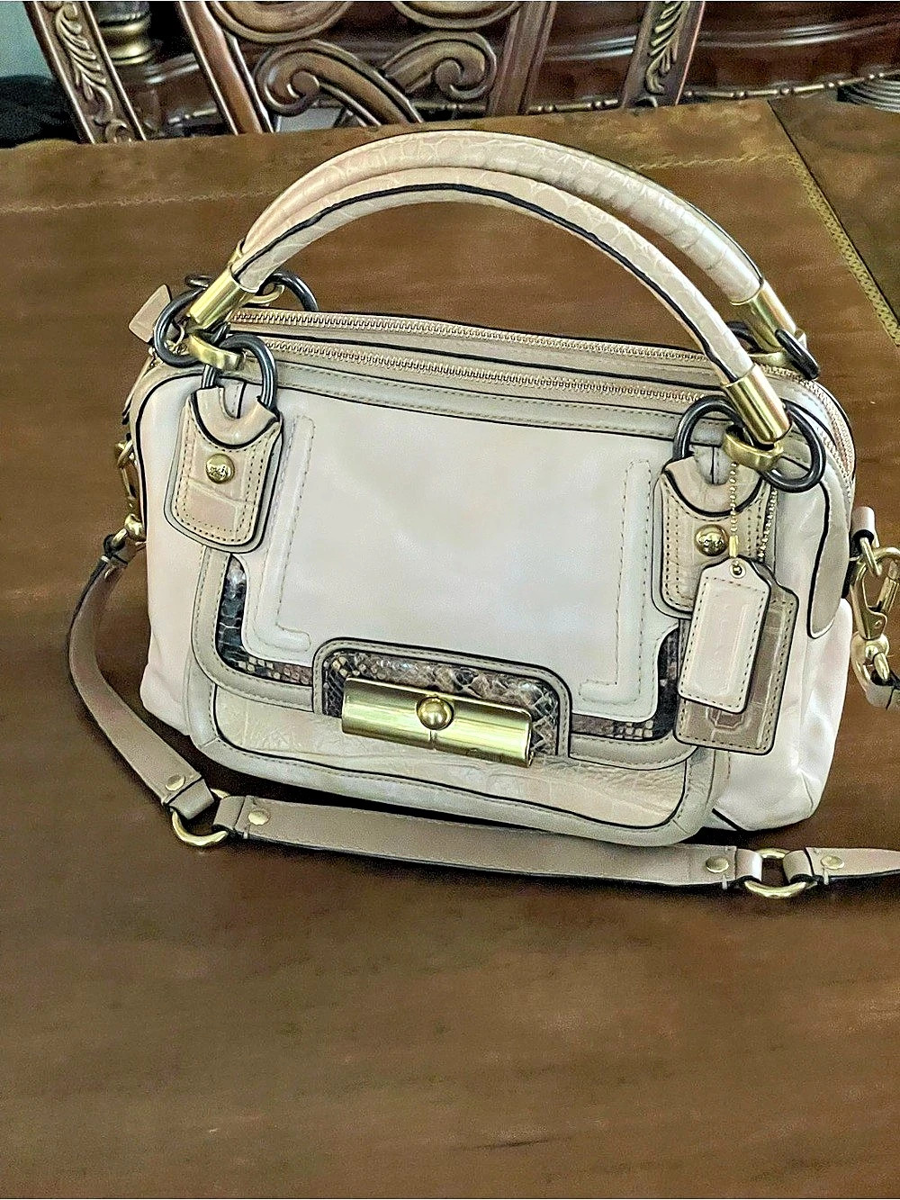Coach Kristin Double Leather Satchel #16866i Like New